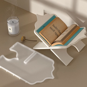 DIY silicone mold for music stand and reading rack with wavy edge and assembled sample
