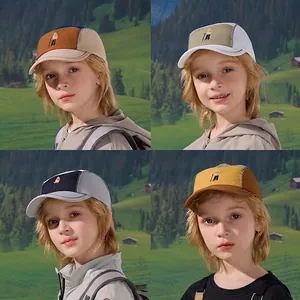 Berretto Da Baseball Bambini Nylon Asciugatura Rapida Traspirante Cappello Sole Esterno Escursionismo Patchwork Ricamo Ragazzi Ragazze
