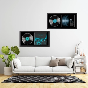 Vinyl Record Display Frame MDF Wood Plexiglass Minimalist Rectangular Wall Mounted Desktop Stand Home Art Decor