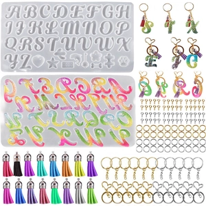 Moule Silicone Alphabet Coulée Résine DIY Porte Clés Pendentif Artisanat Outil Fabrication Bijoux Décoratif