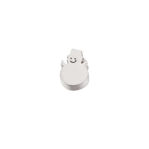 Polished silver stainless steel snowman charm pendant for DIY jewelry making
