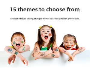 Waterproof cartoon temporary tattoo stickers for children featuring ocean and dinosaur themes
