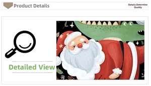 Detailed festive Santa Claus and green crocodile cartoon print for bathroom wall decor