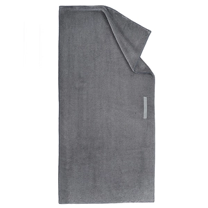 Absorbent grey coral fleece hair towel wrap with quick-dry diamond texture and hanging loop