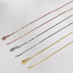 Minimalist Thin Link Chain Necklace 18K Gold Plated Copper Base Metal Clavicle Neckpiece Fashion Accessory For Women
