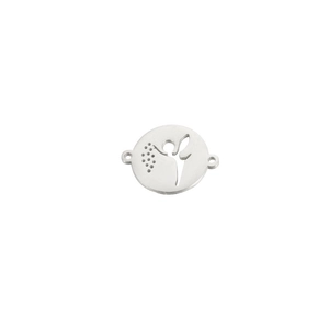 Polished stainless steel fairy charm with intricate hollow patterns for DIY jewelry making