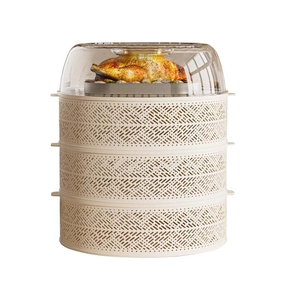 3-tier stackable food cover set with transparent lid and hollow breathable design