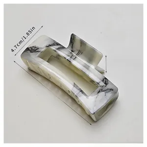 Large marble-pattern hair claw clip dimensions 10.5cm by 4.7cm for thick hair