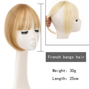 25cm French 3D bangs hairpiece in blonde, weighing 30g, professional high-temperature fiber
