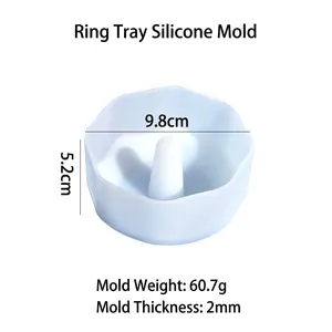 Molde de silicona para bandeja de anillos con base octagonal y cono central para joyas