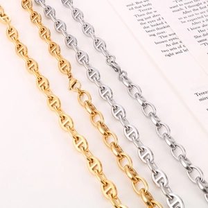 Stainless Steel Anchor Chain Link Necklace Pig Nose Jewelry Minimalist Fashion Accessory