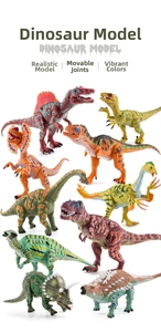Detailed realistic dinosaur models with movable joints for educational play and display