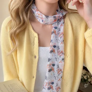 Pastoral floral mesh scarf necklace for an elegant and fairy-like fashion accessory.