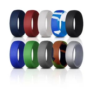 Silicone Ring Soft Flexible Wide Matte Band For Sports Fitness Gym Workout Outdoor Men Women Unisex Plain Style