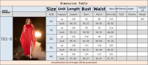 Tableau des tailles détaillé pour robe élégante grande taille en tulle du 0XL au 4XL