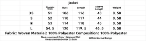 Detailed size chart for geometric embroidered long cardigan kimono ethnic style jacket