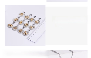 Lot de 12 pendentifs zodiaque circulaires bicolores avec règle de mesure de la taille
