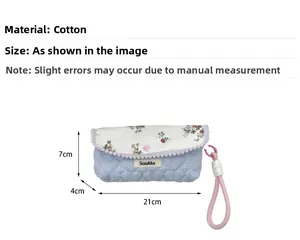 Floral pencil case size details with 21cm length 7cm height and 4cm width
