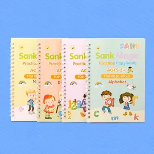 Quaderno Di Pratica Magica Per Bambini Riutilizzabile Scanalato Libro Di Scrittura Prescolare Alfabeto Numeri Matematica Disegno