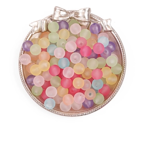 Frosted acrylic round beads in pastel colors for DIY jewelry making and crafting