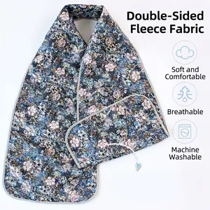 Bavoir imperméable pour adulte en polaire douce avec motifs de roses florales