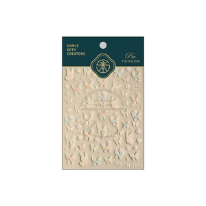 Stickers ongles 3D relief avec papillons et fleurs élégants aux tons doux de macarons