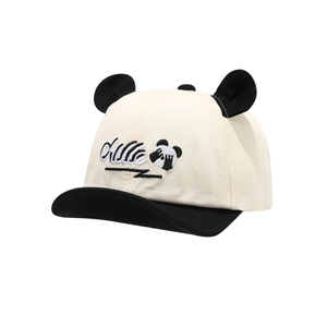 Χαριτωμένο βρεφικό καπέλο panda με μαλακό γείσο και τρισδιάστατα αυτιά από βαμβάκι