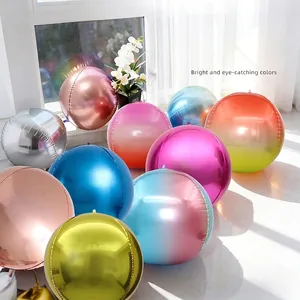 22 inch 4D round aluminum foil balloons in metallic and gradient colors for party decor