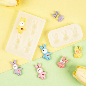 Stampo in silicone a forma di coniglio per gioielli fai da te e accessori in resina