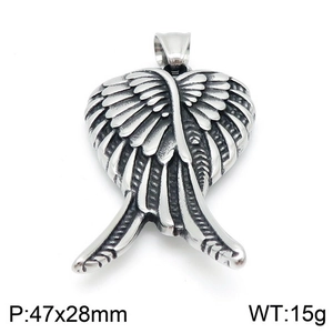Détails du pendentif coeur ailé celtique en argent montrant les dimensions 47x28mm
