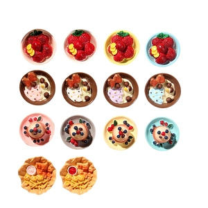 Set of 14 assorted miniature resin dessert food models for DIY crafts and dollhouse decor