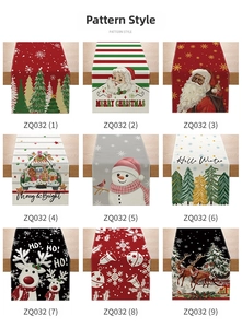 Detailed collection of nine festive Christmas table runners with various holiday patterns