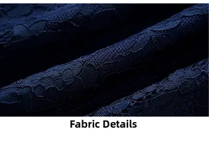 Gros plan détaillé du tissu en dentelle florale bleu foncé avec textures évidées