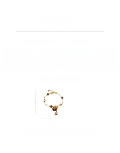 Tigerauge Perlenarmband mit Kupferanhänger, 7,5g Gewicht und 20,5cm Länge verstellbar