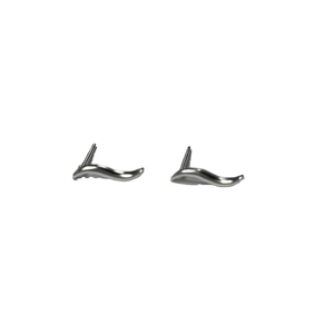 Minimalist S925 sterling silver S-shaped wave stud earrings with sleek metallic finish