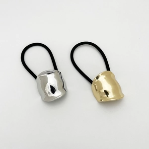 Geometric Alloy Hair Ties High Elasticity Ponytail Holders Minimalist Irregular Metal Cuff Hair Rings Women Chic