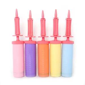 Set di 5 pompe a mano colorate per palloncini in plastica rosa viola arancione giallo blu
