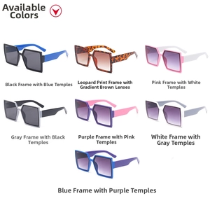 Collage of kids large square sunglasses in seven assorted vintage color combinations