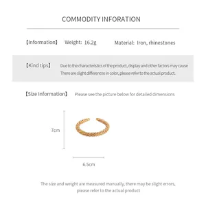 Tableau des tailles détaillé pour bracelet ouvert strass avec dimensions de 7 cm de hauteur