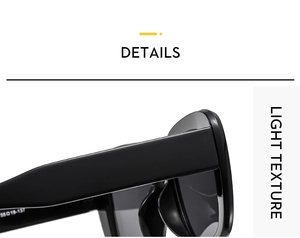 Macro detail of glossy black square sunglasses hinge and light texture frame specs