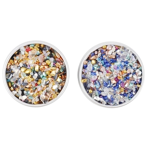 Mix of 2-8mm irregular colorful glass crushed stones and microbeads for DIY nail art crafts