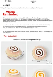 Détails macro de cupcakes artificiels en PU avec texture réaliste et taille 8x5,5 cm