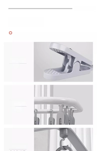 Detail of 360-degree rotating hook and anti-slip clips on the drying rack
