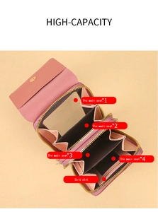 Pink high-capacity crossbody bag with clear multi-compartment internal storage layout