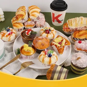 Modèles De Pain Et Gâteau Artificiels Réalistes Mousse PU Simulation Aliments Pour Décoration De Fenêtre Cuisine Accessoires