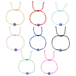Bracelets œil porte-bonheur en 8 couleurs vives avec nœuds coulissants ajustables