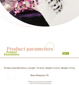 Detail showing 10.5cm metallic shark hair claw clip in purple and silver finish