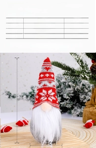 Detailed size and weight chart for snowflake knitted hat forest gnome Christmas decor