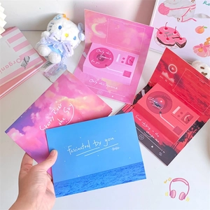 Creative 3D greeting cards featuring phonograph and starry sky designs for birthdays
