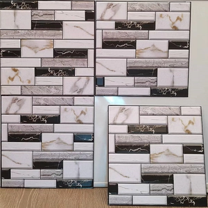 3D Wall Stickers Self Adhesive PVC Tile Decals Waterproof Oilproof For Kitchen Bathroom Home Marble Brick Mosaic Style